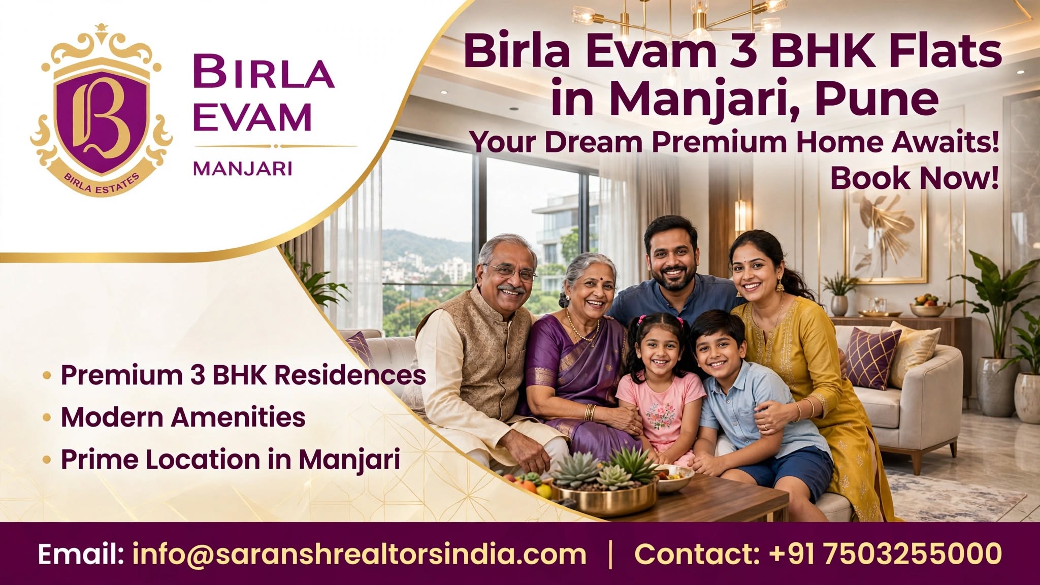 Birla Evam 3 BHK Flats in Manjari Luxury Property Home