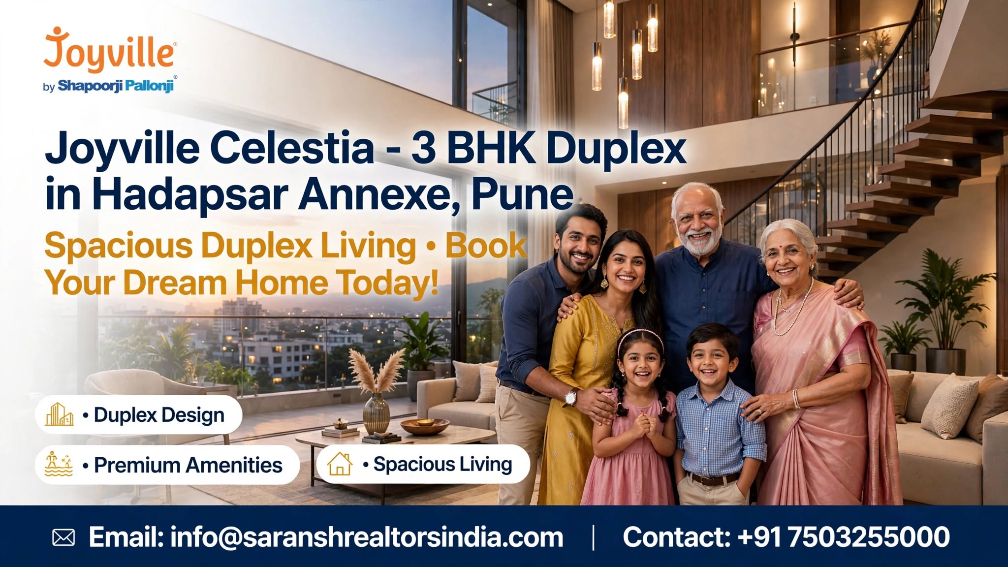 Shapoorji Joyville Celestia 3 BHK Duplex Hadapsar Annexe Pune